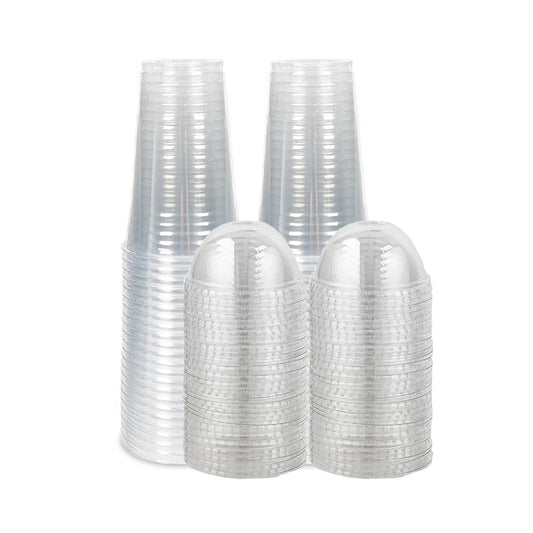 Disposable Transparent Plastic Cup SETS 40/50PCS 400/500/600ML