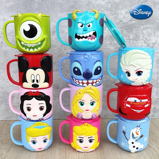 Plastic Cups With Lid for Kids Cartoon Characters Design