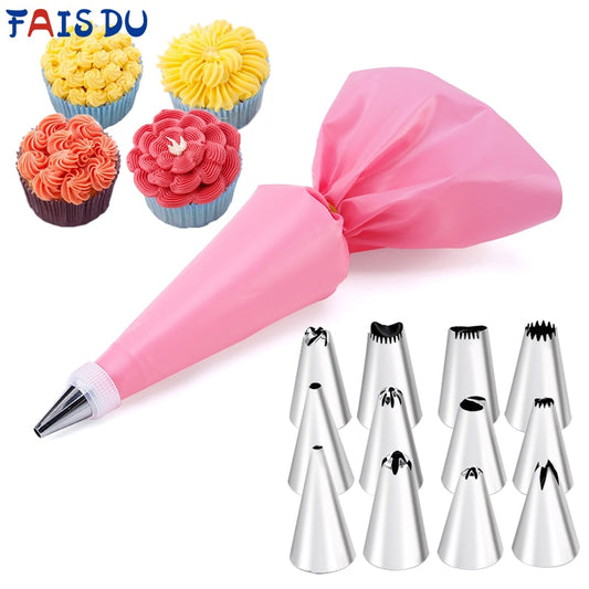 Pastry Piping-Icing Bag + Stainless Steel Nozzles SETS